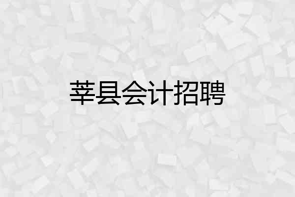莘县会计招聘