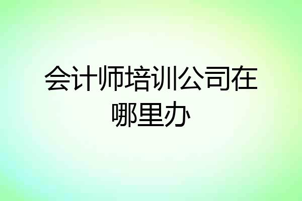 会计师培训公司在哪里办