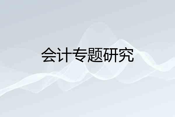 会计专题研究