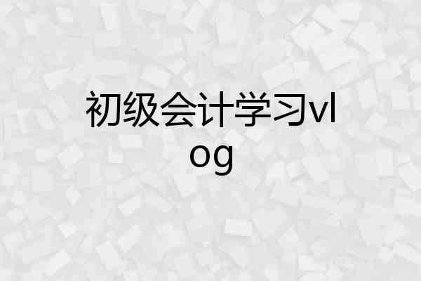 初级会计学习vlog