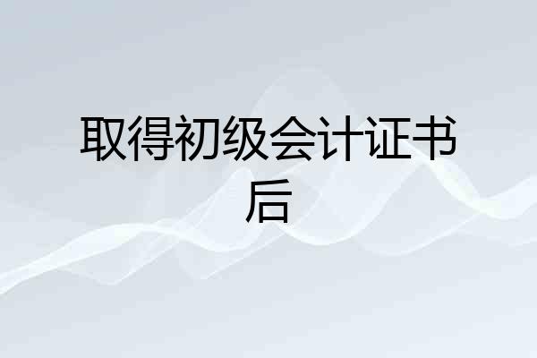 取得初级会计证书后