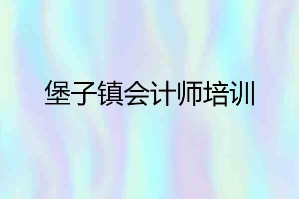 堡子镇会计师培训