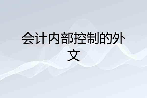 会计内部控制的外文