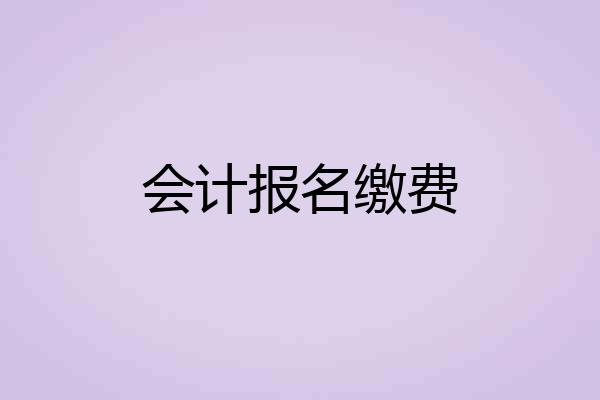 会计报名缴费