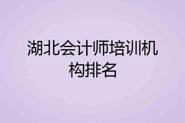 湖北会计师培训机构排名