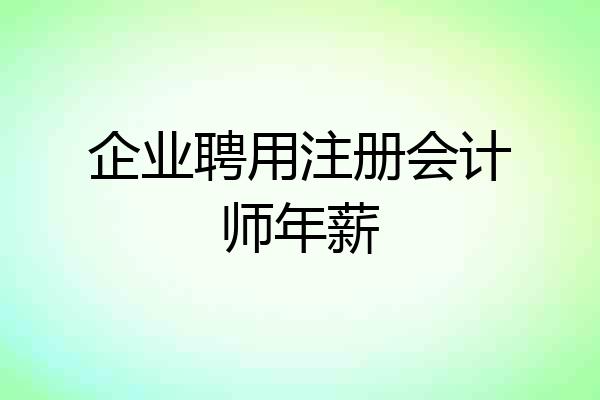 企业聘用注册会计师年薪