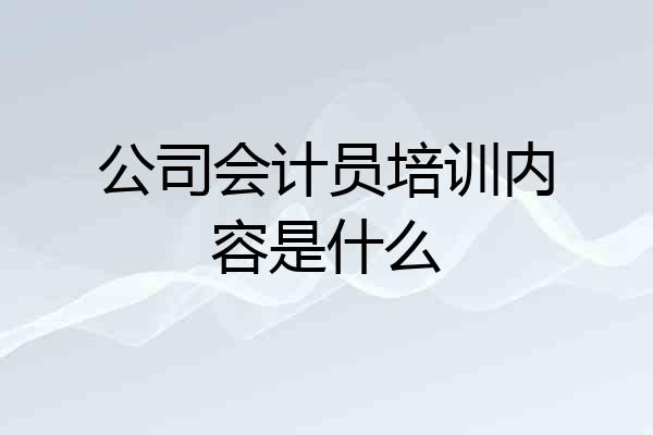 公司会计员培训内容是什么