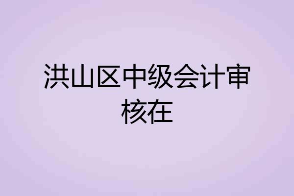 洪山区中级会计审核在