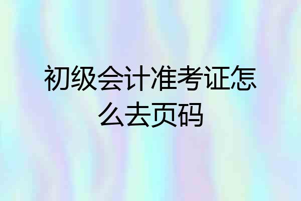初级会计准考证怎么去页码