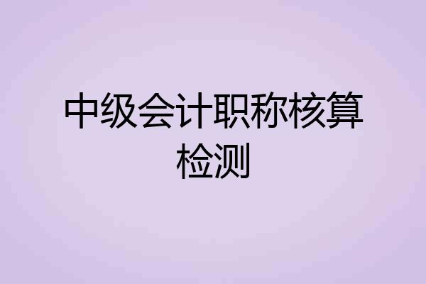 中级会计职称核算检测