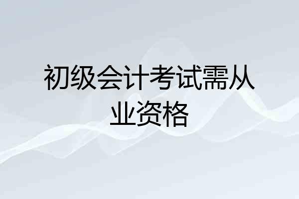 初级会计考试需从业资格