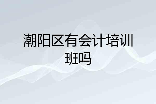 潮阳区有会计培训班吗