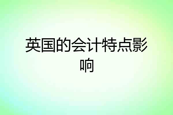 英国的会计特点影响