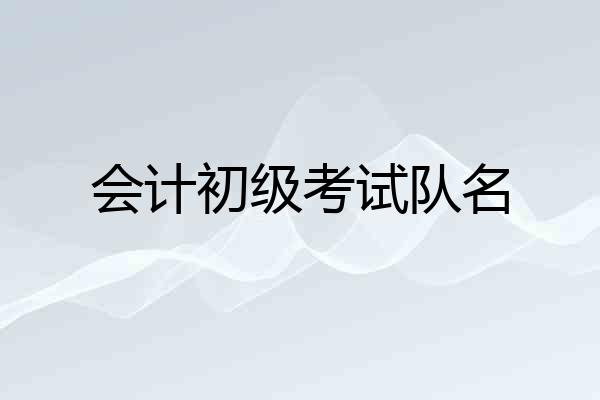 会计初级考试队名
