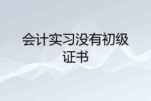 会计实习没有初级证书