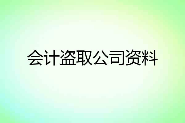 会计盗取公司资料