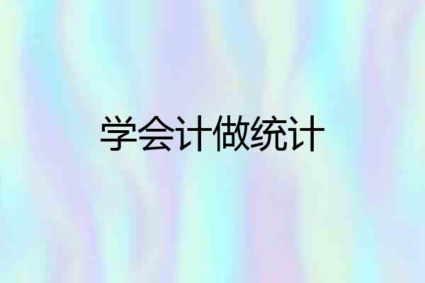 学会计做统计