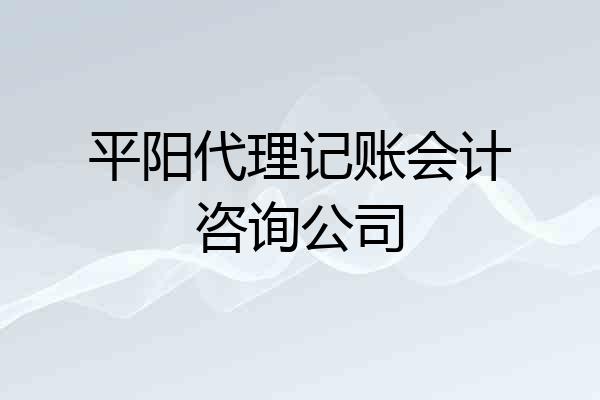 平阳代理记账会计咨询公司