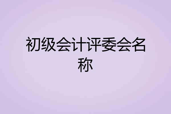 初级会计评委会名称