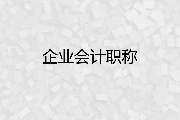 企业会计职称