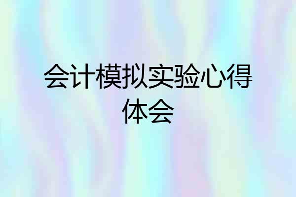 会计模拟实验心得体会
