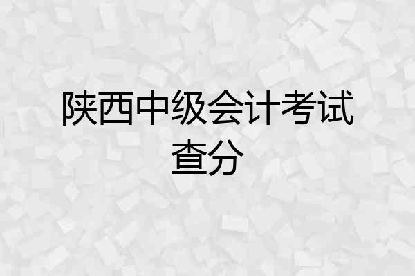 陕西中级会计考试查分