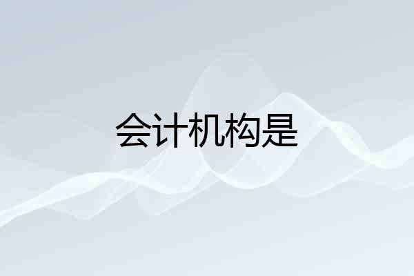 会计机构是