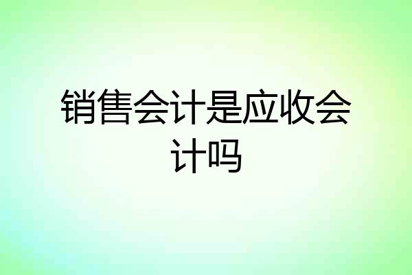 销售会计是应收会计吗