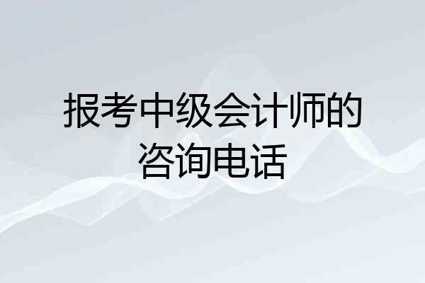 报考中级会计师的咨询电话