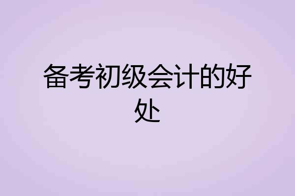 备考初级会计的好处