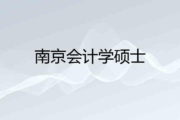 南京会计学硕士