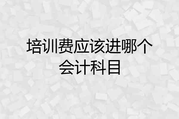 培训费应该进哪个会计科目