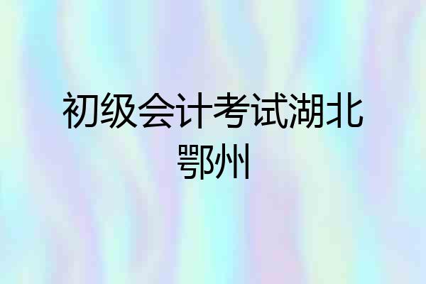 初级会计考试湖北鄂州