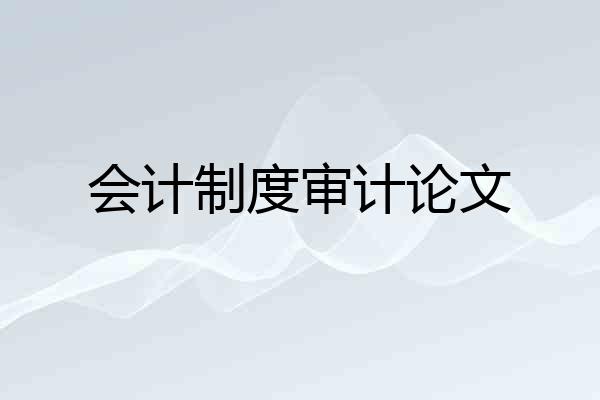 会计制度审计论文