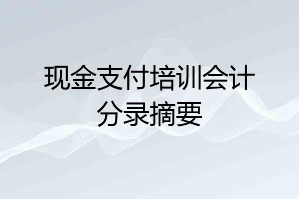 现金支付培训会计分录摘要
