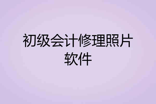 初级会计修理照片软件