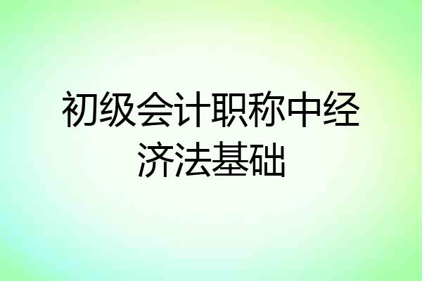 初级会计职称中经济法基础