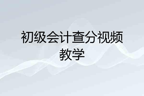 初级会计查分视频教学