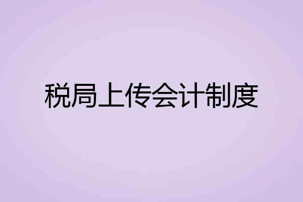 税局上传会计制度