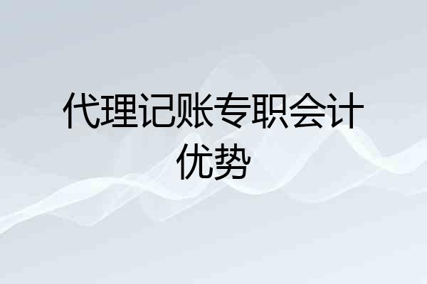 代理记账专职会计优势