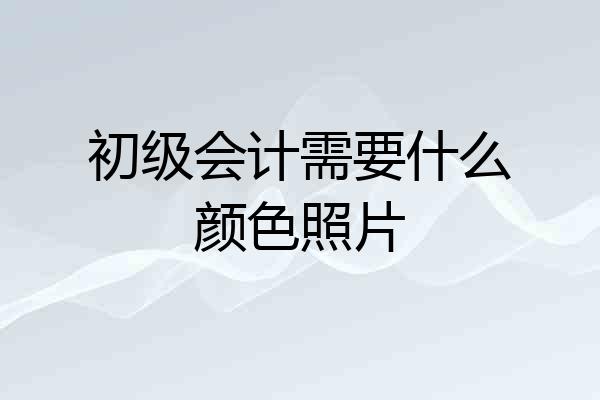 初级会计需要什么颜色照片