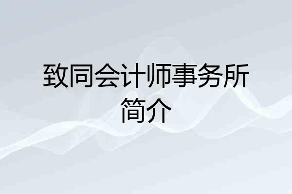 致同会计师事务所简介