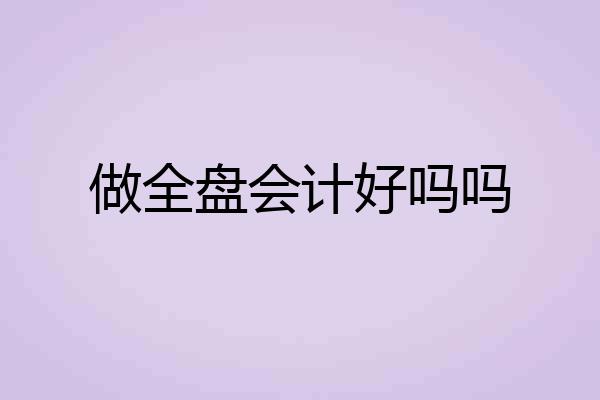 做全盘会计好吗吗