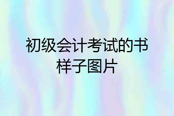 初级会计考试的书样子图片