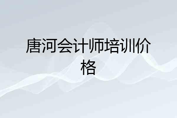 唐河会计师培训价格