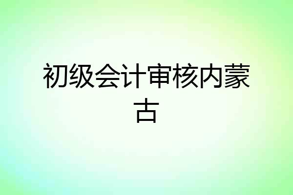 初级会计审核内蒙古