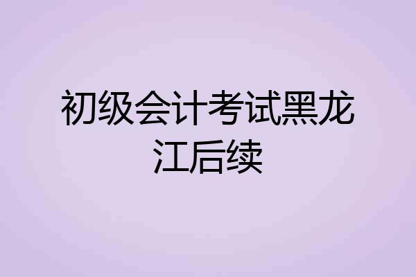 初级会计考试黑龙江后续