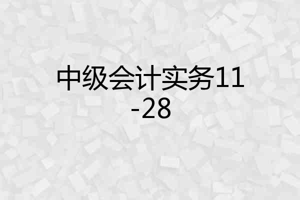中级会计实务11-28