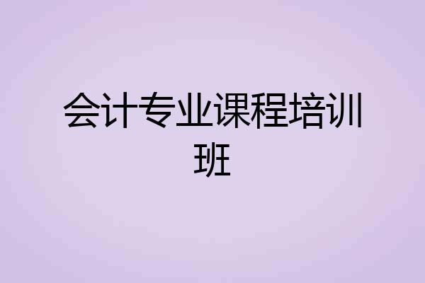 会计专业课程培训班