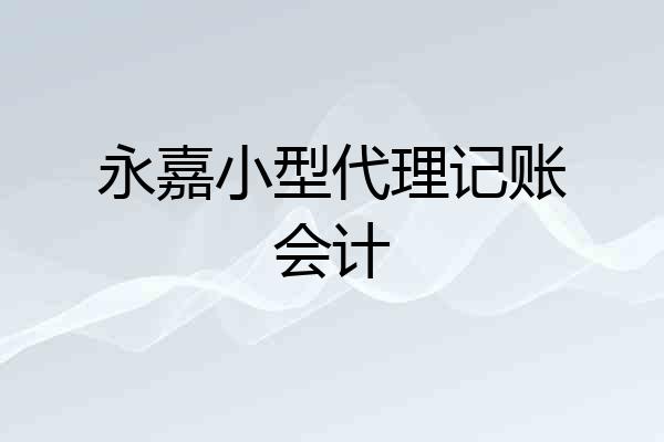 永嘉小型代理记账会计